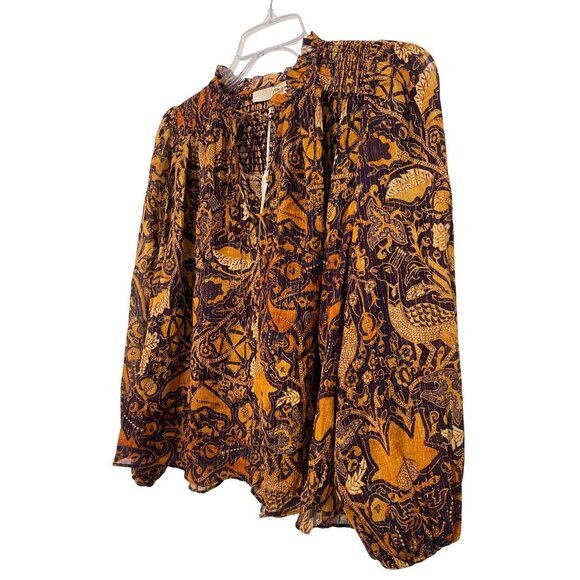 Ulla Johnson Ida Metallic Blouse Floral Size 6 NWT - Picture 6 of 11